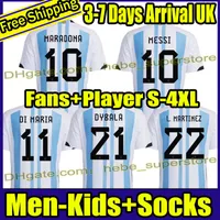 S-4XL 월드컵 22 23 아르헨티나 축구 유니폼 22 23 기념 에디션 홈 남자 아이들 키츠 디발라 축구 셔츠 aguero maradona jersey camiseta de futbol