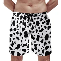 Herren Shorts Black White Cow Print Board Trendy Muster Spots Animal Beach Short Hosen Herren Design Schwimmstüben