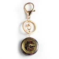 Keychains Chip Colorful Tourmalines Round Orgonite Pendant Keychain Reiki Key Chain Gold Car Holder Crystal Harts Orgone Jewelry Giftycha