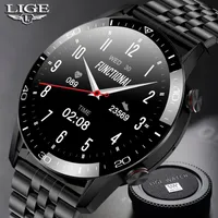 Lige Smart Watch Men Bluetooth Call Custom Dial Full Touch Screen 방수 스마트 워치 Android iOS Sports Fitness Trackerfr