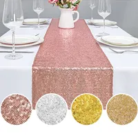 Gold Rose Sequin Table Runner para Tak Tak Tak Weddings Decoração de Natal RestUrante em casa