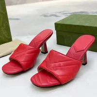 Designer Women Slippers Horsebit Sandal Double G Heels Square Toe Leather Block Heel Pumps Buckle Leather Stiletto Heels Sandals With Box