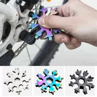 Outils à main ouvreurs portables HEX Wrench polyvalent multipurpose Spanner Multi Pocket Tool 18 in 1 Mini Snowflake Camp Survive Outdoor Hike Key Ring Inventory Wholesale