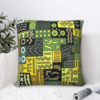 Kussensloop Africana Green Square Pillowcase Cushion Cover Funny Home Decorative Polyester Noords 45*45 cm