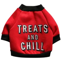 Carta divertida y fría mascota perra cachorro camisa lana ropa ropa de suéter caliente