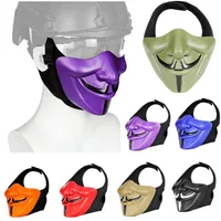 Equipamento de tiro esportivos ao ar livre Airsoft Equipamento de proteção de face Máscara de engrenagem de face Half Face Airsoft Halloween Cosplay Mask no03-120227m