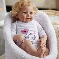 21 inç LOL Smiley Gerçekçi Yeniden doğmuş bebek Bebe Bebekler Hayatta Doğum Bors Vücut Vinil Oyuncaklar Hediye Çocuklar için Kız 220504