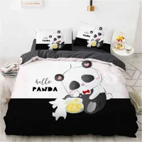 Cartoon Panda Children&#039;s Bedding Set for Kids Baby Girls Duvet Cover Pillow Case Bed Linens Quilt 135 140x200 Rabbit