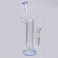 Pyrex Glass Oil Burner Pipes Life Perc Bong dritta 35 cm Piatta tacca con giuntura femmina 18,8 mm vetro ben soffiato
