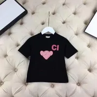 키즈 패션 티셔츠 새로운 도착 짧은 소매 티 탑 소년 소녀 어린이 캐주얼 편지 곰 패턴 T 셔츠 풀오버 플러스 크기