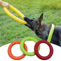 Pet Flying Discs Dog Training Ring Puller Resistant Bite Floating toys Interactive Game Playing Products Supply 220423