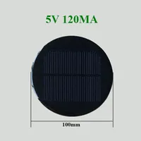 100pc okrągły epoksydowy panel słoneczny 5V 120 mA 0,6 W średnica 100 mm