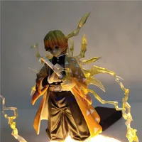 Demon Slayer Actie Anime Figuren Kimetsu No Yaiba Agatsuma Zenitsu Night Lights Led Set Figurine Model Toys For Children Model Y0210T