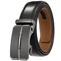 men leather belt automatic buckle more color adjustable Genuine Leather Black Belts Cow Belt for 3.5cm Width 220402