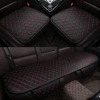 Car Seat Covers 3PCS Automobiles Protection Cushion Full Set PU Leather Universal Auto Interior Accessories Mat Pad258Z