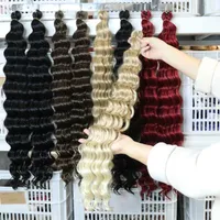 Синтетические плетенные волосы 22 дюйма в длину глубокие волны вязание крючко