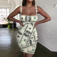Vestidos de dólar kyku femenino Vestido Vestido Sexy America Damas Vestidos Funny Sundress USA 3D Impresión Ropa para mujer Playa 220614