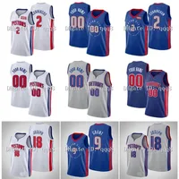 NC01 Top Quality 1 Custom Basketball Cade Cunningham Jerami Grant Piston Jersey Josh Jackson Dennis Smith Jr.Personalized Name Number Embroidered