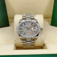 Orologio da donna di alta qualità da 36 mm diamante ghiacciato orologi meccanici automatici maschi