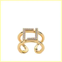 Full Diamonds Ring Mens Women Luxurys Designer Jewelry Letter F Rings Engagement Rings For Womens Men Gold Love Ring Men Gift 2109296d