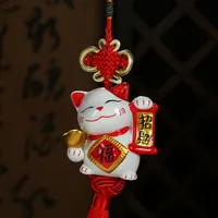 house decoration crafts Lucky Cat car accessories factory direct selling ceramic bone china high-grade crystal seat car accessorie296J