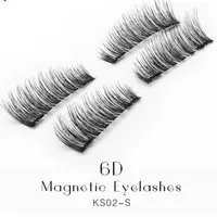 False Eyelashes 6D Magnetic Lashes Double Magnet Fake Eye Lashes Hand Made Strip Lashes cilios posticos3389