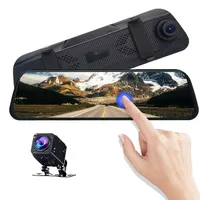 10" IPS touch screen car DVR stream media camera rear view mirror front 170° back 140° wide view angle 1080P clear night visi235l