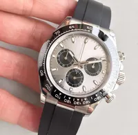Reloj de calidad de f￡brica U1 ST9 Steel Todas las subdietas que funcionan 40 mm Autom￡ticos 3866 Movimiento mec￡nico Sapphire Glass Bisel Ceramic Bisel Gray Dial Watches