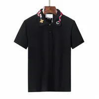 Fashion Mens T-shirts men polos Casual Luxury t shirt Embroidered Tops Tees Medusa Cotton snake pattern polo-Shirt Guccie collar Polo shirts Asian size M-3XL