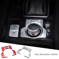 Автомобильная алюминиевая мультимедийная кнопка крышка кадра наклейки накладки для Mazda 3 Axela CX-4 CX-5 LHD аксессуары