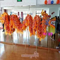 Tamaño 5 # 10m 8 Estudiantes Fabric de seda Desfile de baile de dragón Juego al aire libre Decoración Viviente Disfraz de mascota China Cultura especial Holida263s