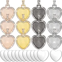 Pendant Necklaces Rhinestone Bezel Tray Set Include Heart Shaped Colorf Blank dhOup