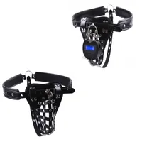 Cocking Ringsbdsm Pu Leather Pants Chastity Belt Equipment Cock Ring Penis Cage Time Lock Fetish Sexy Underwear Bondage Adult Sex Toy for Men