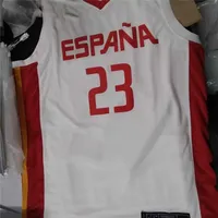 Nikivip Real Pictures 2019 Wereldbeker basketbal Spanje Espana Jerseys 23 Llull Custom Jersey Embroidery Basketball Jersey Elke naam elke maat