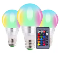 Bollen LED RGB 16 kleuren 3W E26 E27 B22 SMART LICHT BOLB MET REMOTE CONTROLE INDOOR NEON BEKEN DIMABLE DROP 2#LED
