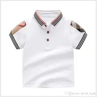 Baby Polo Boys Girls Plaid T-shirts Summer Kids Short Sleeve Tshirt Turn-Down Collar Children Cotton Shirt Child Tops Tees 1-7 Yea226o