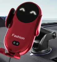 S11 S11 Plus Wireless Charger Car Phone Stand 10W高速充電赤外線インテリジェント誘導自動クランプホルダー用iPhone 13 12 11 Samsung S22 S21 20 Xiaomi