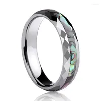 Wedding Rings Bohemia Style Alliance Of Tungsten Engagement Dome Band For Woman Man 5mm 6mm Width Inlay Colorful ShellsWedding Toby22