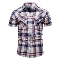 Aiopeson 100% Baumwollplaidhemd Männer Modemarke Qualität kurzärmeligbarer Hemd Mann Soziale Business Sommer Männer Kleidung 220521