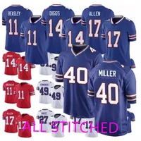 40 Von Miller Josh Allen Jersey Stefon Diggs Buffalo''Bills''Dawson Knox Custom Football Jerseys Tre'Davious White Tremaine Edmunds boy