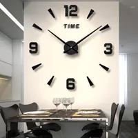 ساعات الحائط 2022 ساعة كبيرة كوارتز 3d diy ديكور المطبخ الاكريليك مرآة ملصقات المعتاد ديكور المنزل