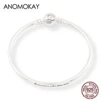 Anomokay New 100% 925 Sterling Silver Cute Little Lion Bangles Bracelets for Children Fashion Birthday Gift Silver Jewelry LJ20102230k