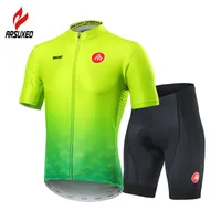 Arsuxeo 9 Colors Summer Men S Cycling Jersey Set Short Sleeve 통기성 빠른 건조한 도로 자전거 자전거 의류 220609