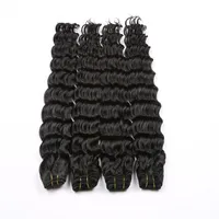 10a Deep Wave Mongolisches Haarwebe natürliche Farbe 3 oder 4 Bündel Deals 100% mongolisches menschliches Haar tief lockiges Weben remy Haare exten2888