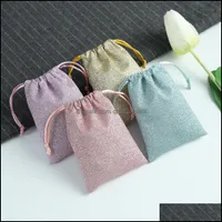 Gift Wrap Event Party Supplies Festive Home Garden Glitter Sequins Bags Jewelry Organza Dstring Bag For Weddin Dh5Zm