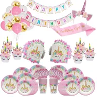 Rainbow Unicorn Cupcake Wrappers Topper Unicornio de cumpleaños Decoraciones de pastel de pasteles niños Suministros de fiesta de unicornio 220701