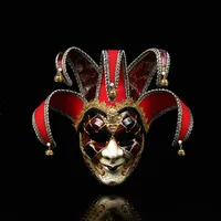 3 Renk Parti Jester Jolly Maskeleri için Cadılar Bayramı Tasarımcısı Palyaço Tam Yüz Maskesi Yaratıcı Şenlik Mascherin Masque LW-65259U
