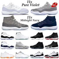 TOP Jumpman 11 Low Basketball Shoes Men Women 11s Pure Violet Cherry Cool Grey Midnight Navy Legend Blue Bred Mens Trainers Sport Sneakers
