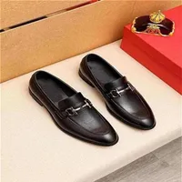 New Fashion 2021 Men's Party Wedding Genuine Leather Dress Shoes Slip On Casual Loafers Brand Business Formal Footwear Flats 218o