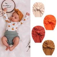 Yeni doğan kız bebek şapkası pamuklu katı yay türban Babyysoft Bebek Hastanesi Bebes için Bonut 0-4T kapağı